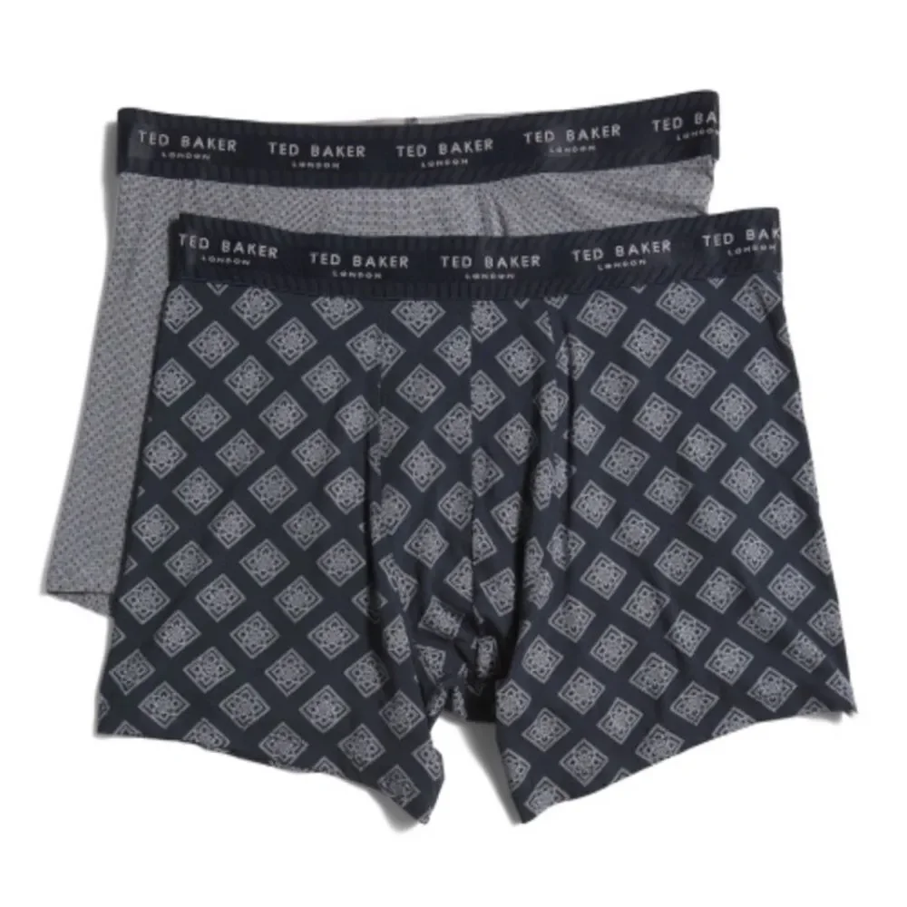 Ted Baker S Multicolored Gray Navy Blue Boxer Briefs